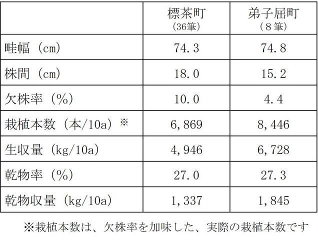 R6年収量調査結果