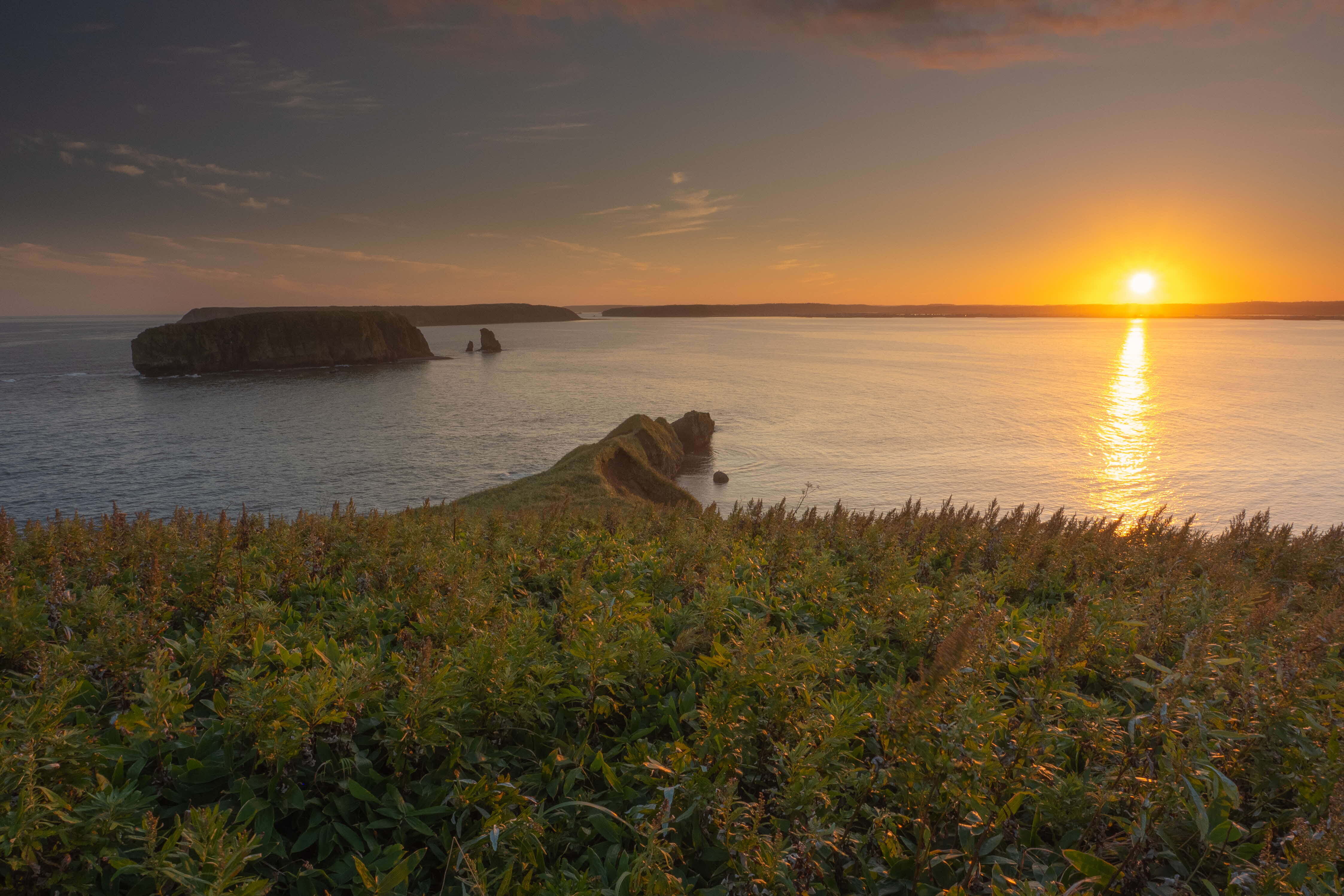 岸で撮影された夕日のがうつる作品
