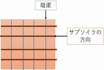 暗渠の方向とサブソイラの施工方法