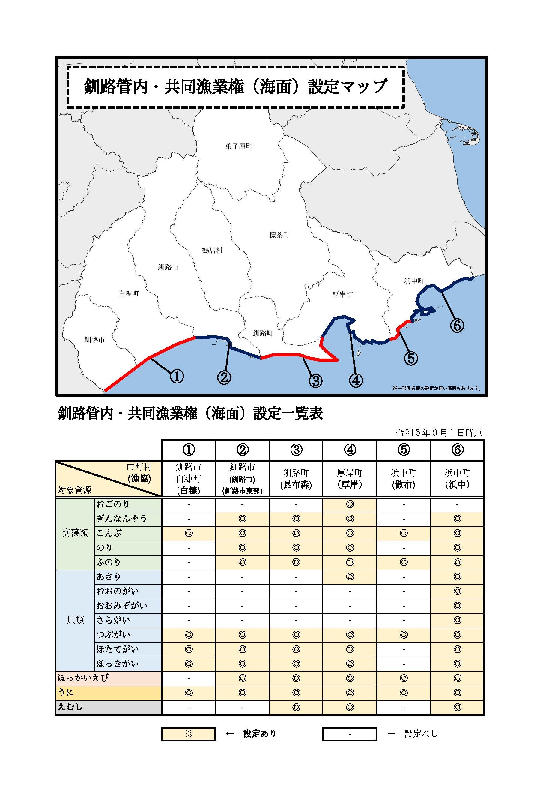R6.2.27_釧路管内・共同漁業権(海面)設定マップ_一覧表 (JPG 467KB)